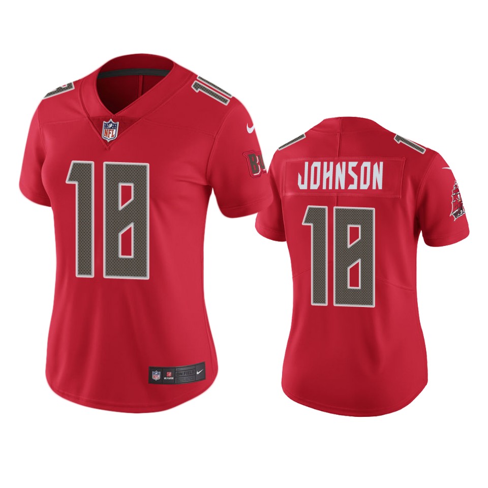 Tampa Bay Buccaneers Women Nike NFL  #18 Tyler Johnson Red Color Rush Limited Jersey->tampa bay buccaneers->NFL Jersey